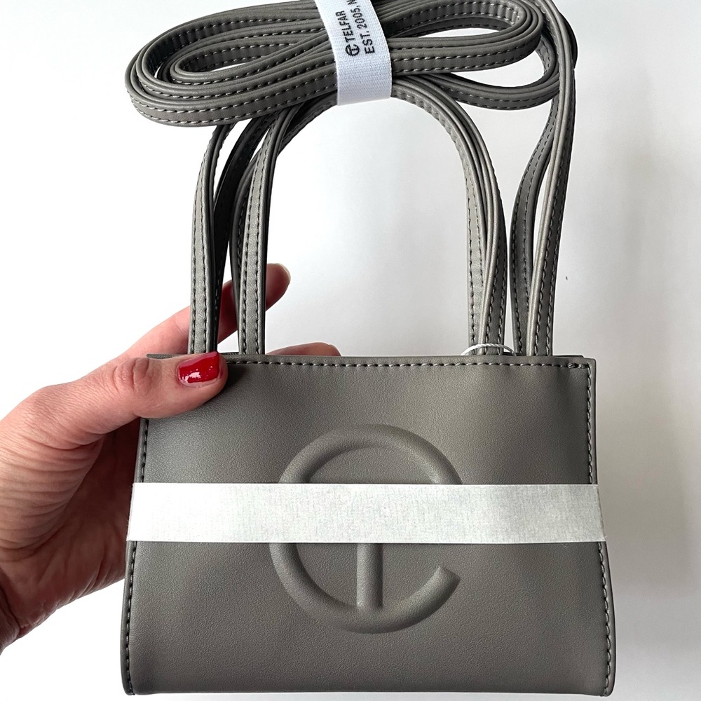 Authentic Telfar Small Shopping Bag in Grey